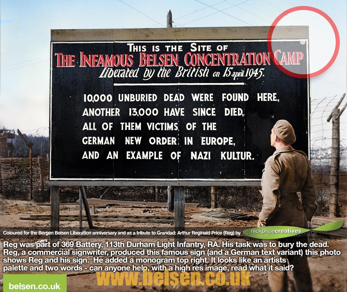 Belsen concentration camp sign