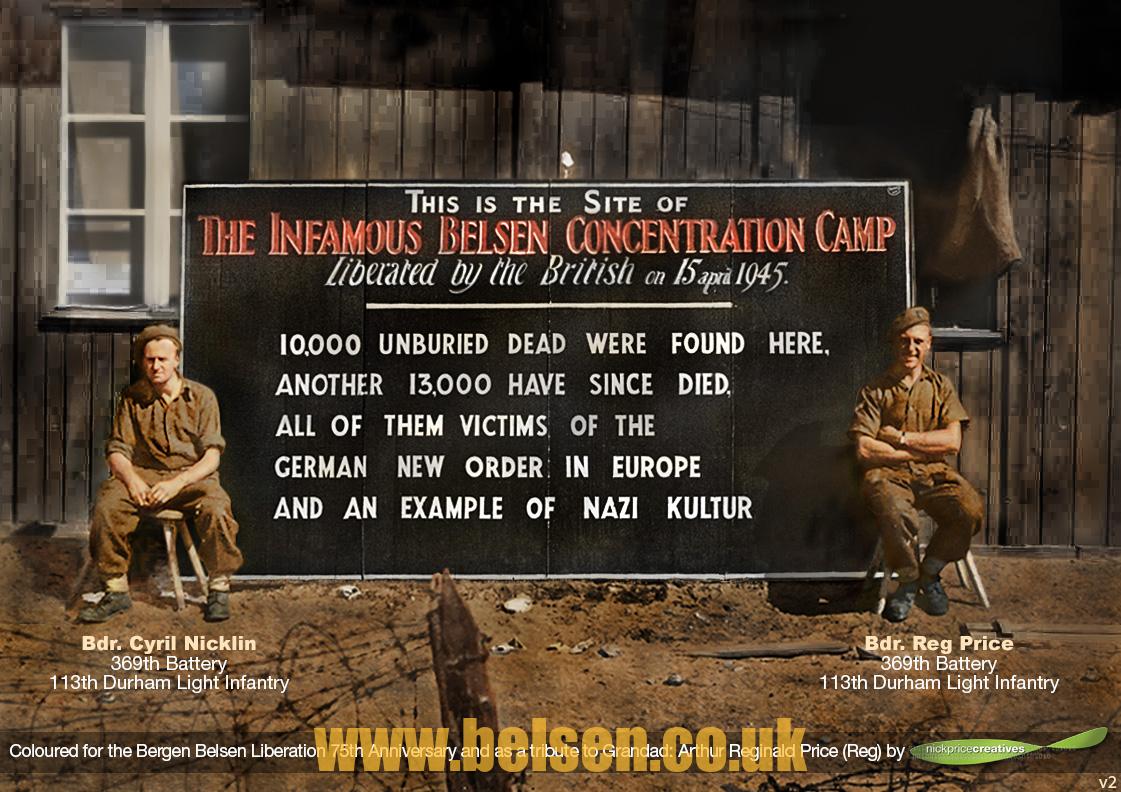 The Sign at the Liberation of Bergen Belsen Concentration Camp
